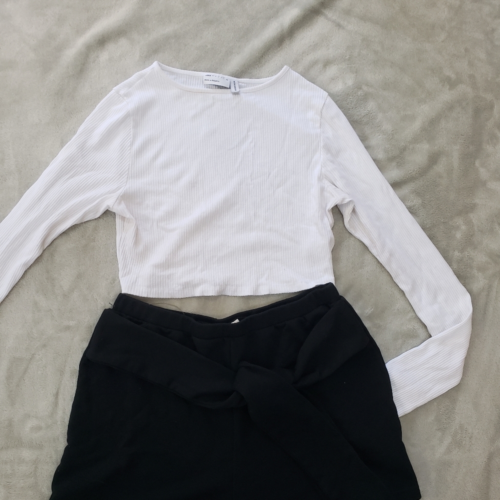 ASOS crop top long sleeve in white